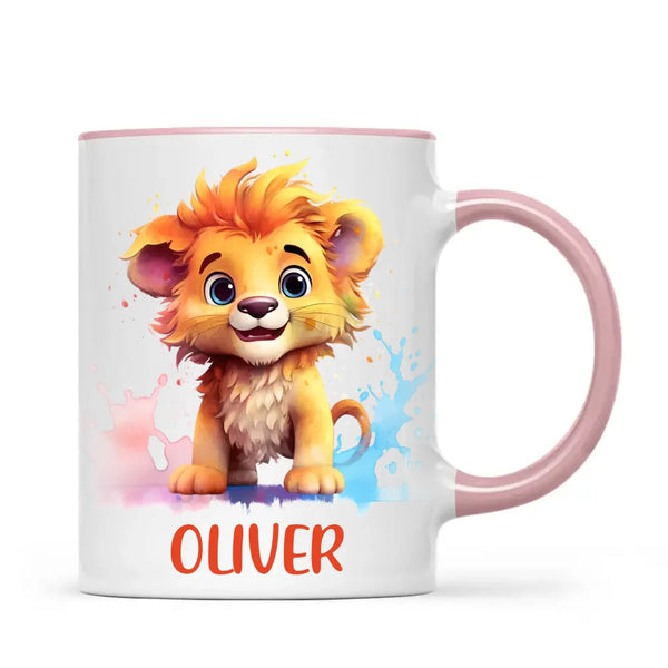 Personalised Lion Kids Cup - Custom Name 11oz, 6oz, or Enamel - Cute Jungle Animal Mug for Boys & Girls - New Zealand Made