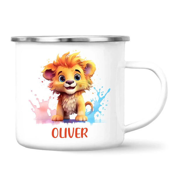 Personalised Lion Kids Cup - Custom Name 11oz, 6oz, or Enamel - Cute Jungle Animal Mug for Boys & Girls - New Zealand Made