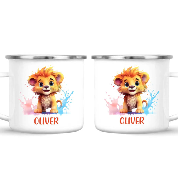 Personalised Lion Kids Cup - Custom Name 11oz, 6oz, or Enamel - Cute Jungle Animal Mug for Boys & Girls - New Zealand Made