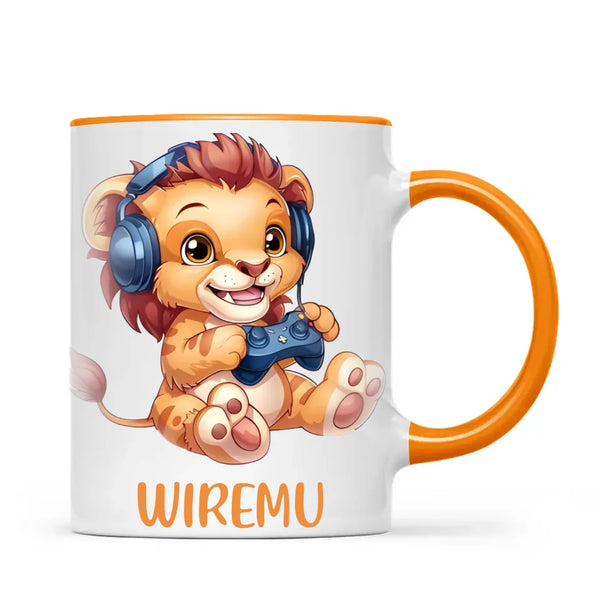 Lion Gamer Adventure - Personalised Kids Mug