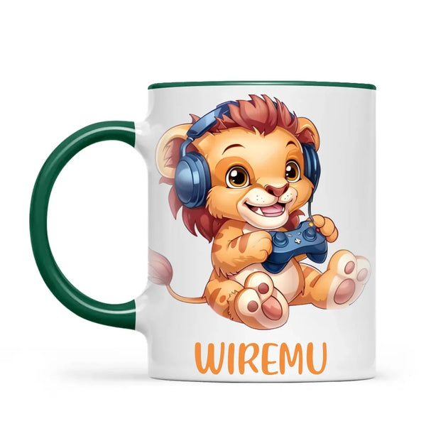 Lion Gamer Adventure - Personalised Kids Mug