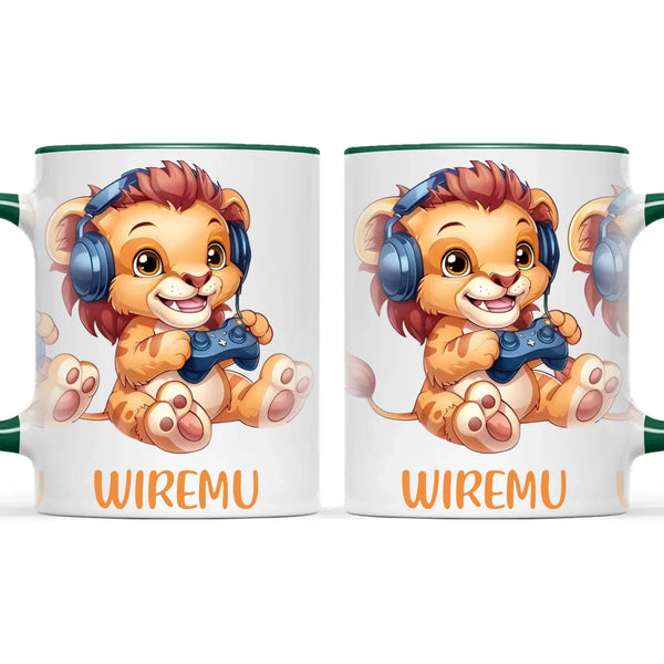 Lion Gamer Adventure - Personalised Kids Mug