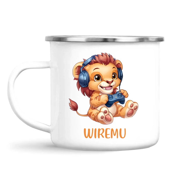 Lion Gamer Adventure - Personalised Kids Mug