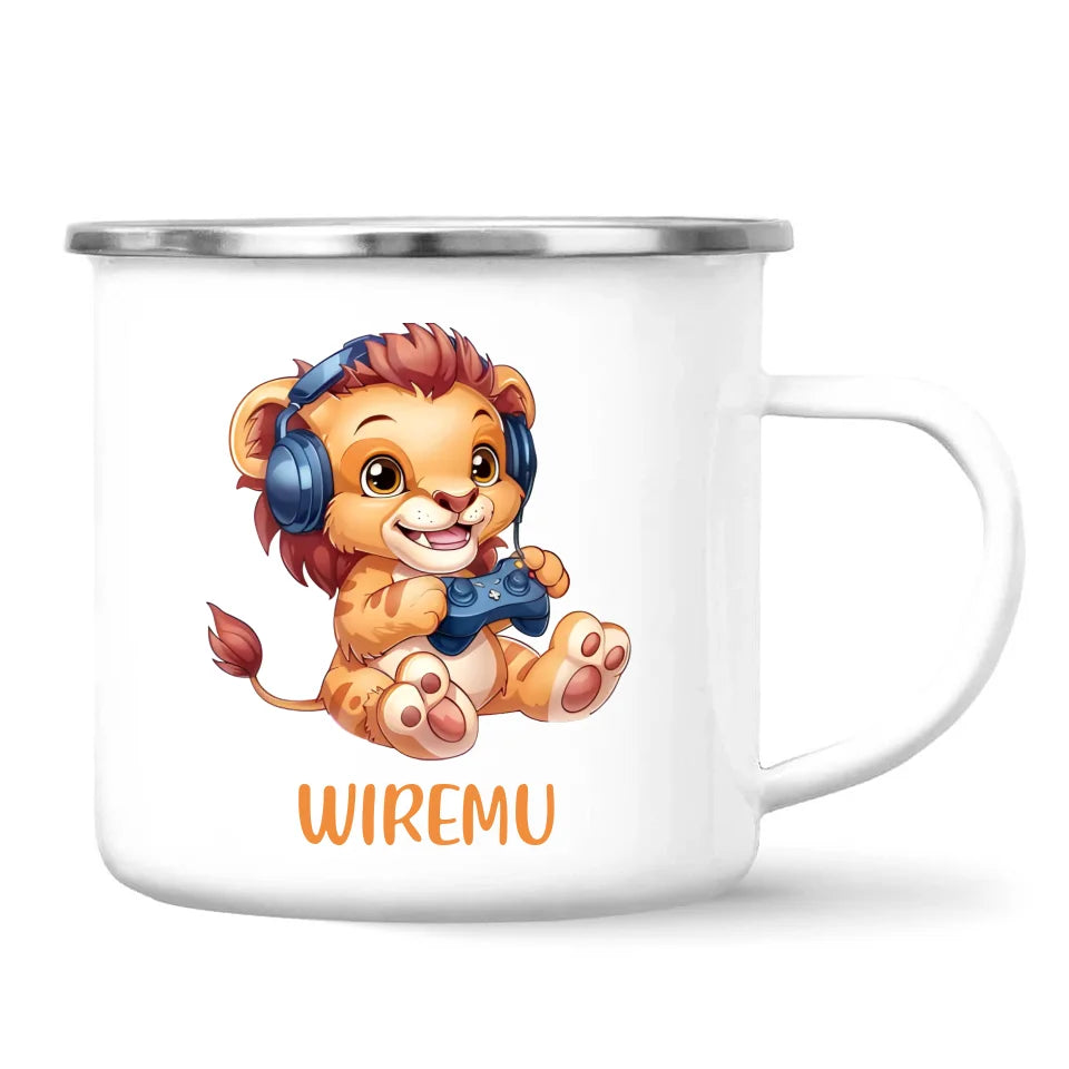 Lion Gamer Adventure - Personalised Kids Mug