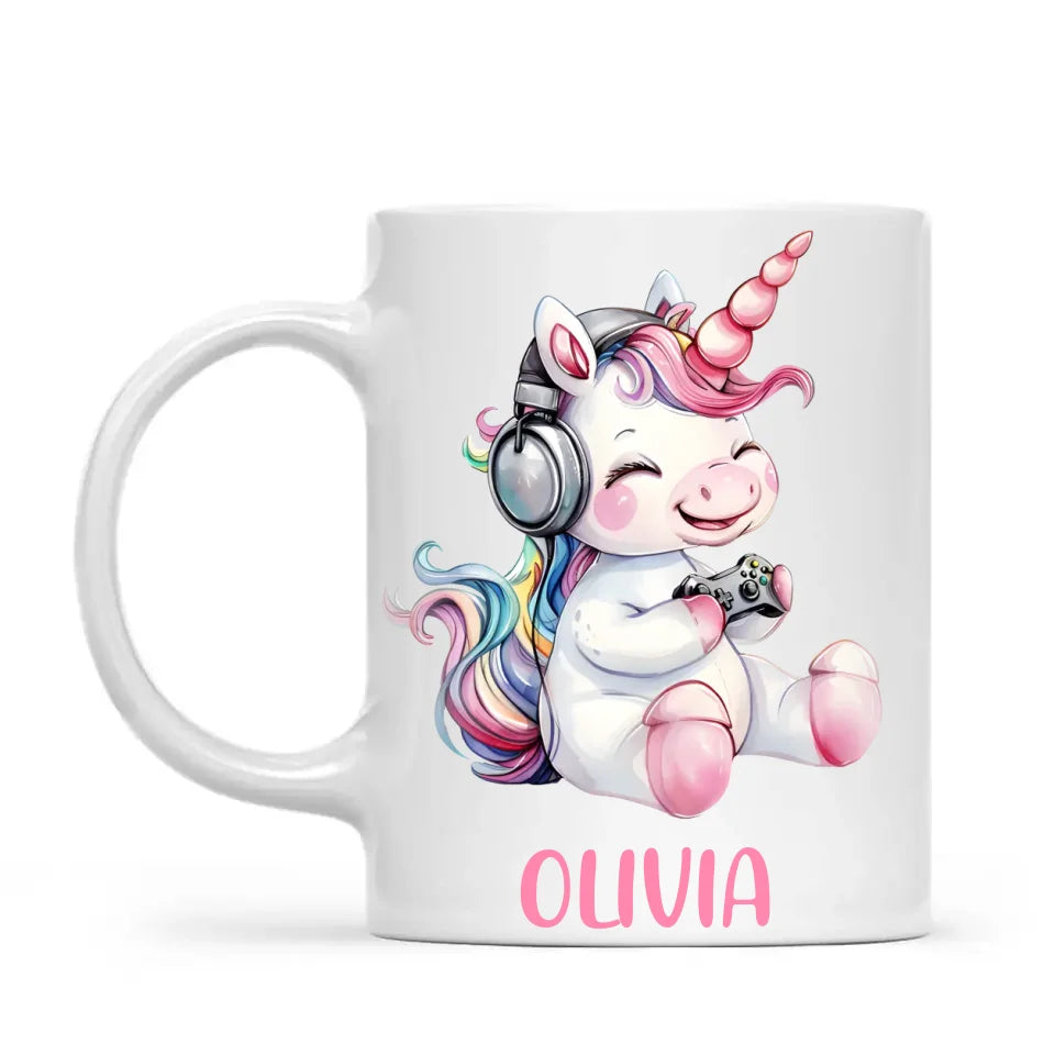 Gamer Unicorn Funzone - Personalised Kids Mug