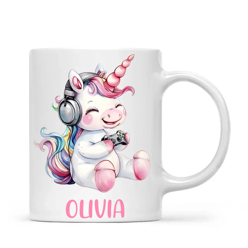 Gamer Unicorn Funzone - Personalised Kids Mug