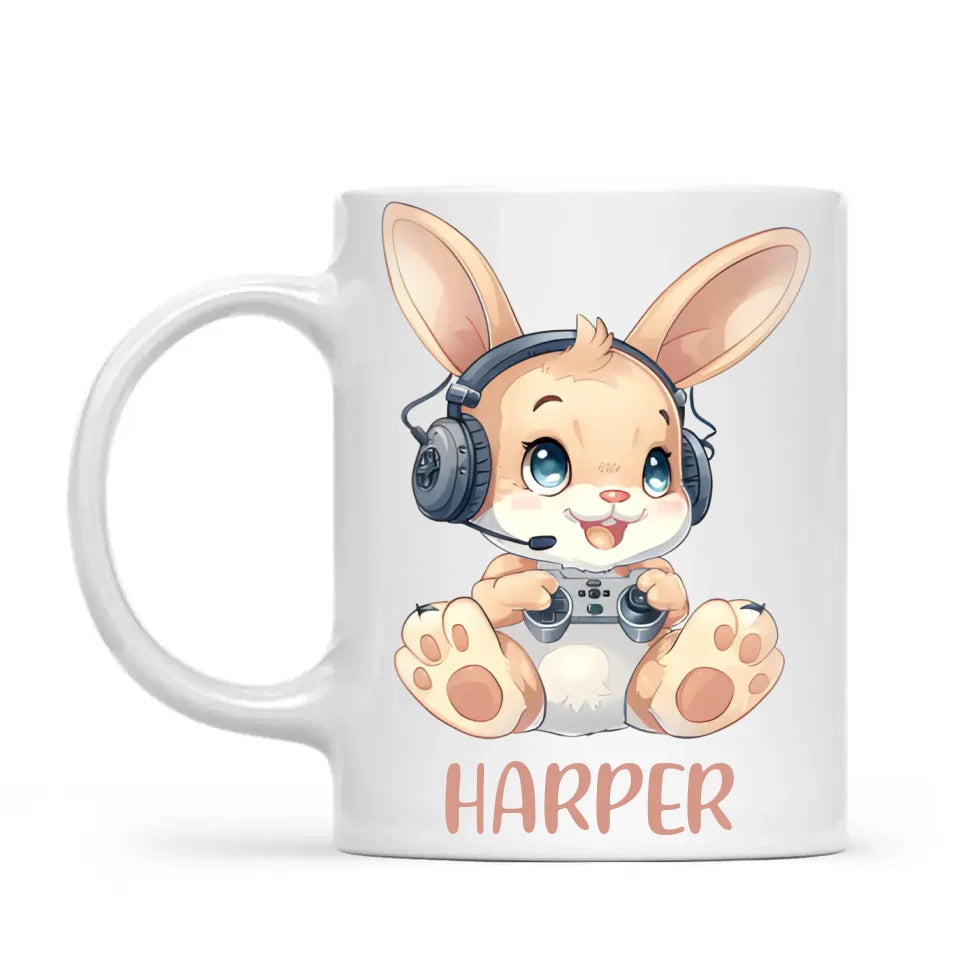 Gamer Bunny Funzone - Personalised Kids Mug