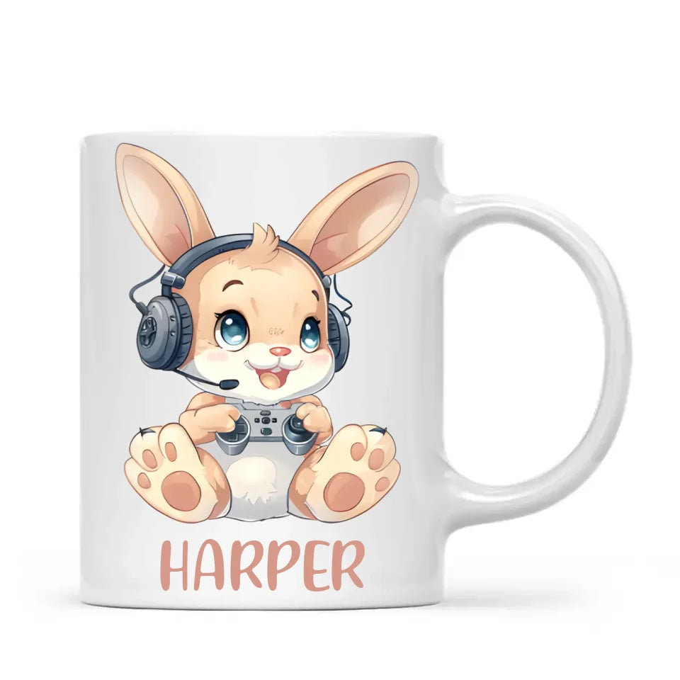 Gamer Bunny Funzone - Personalised Kids Mug