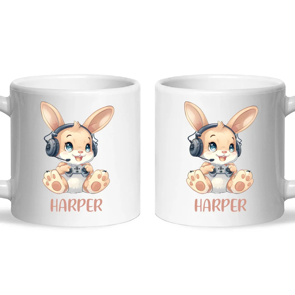 Gamer Bunny Funzone - Personalised Kids Mug