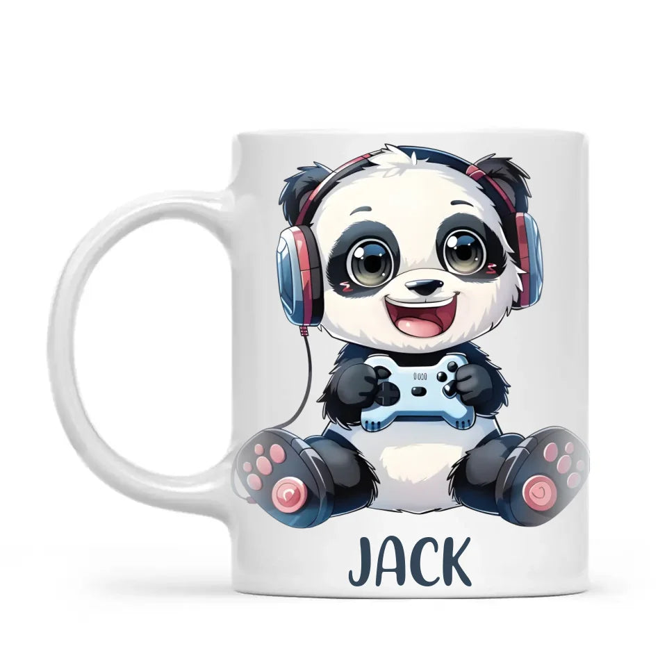 Panda Gamer Adventure - Personalised Kids Mug