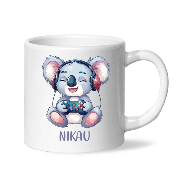 Cheerful Koala Gamer - Personalised Kids Mug