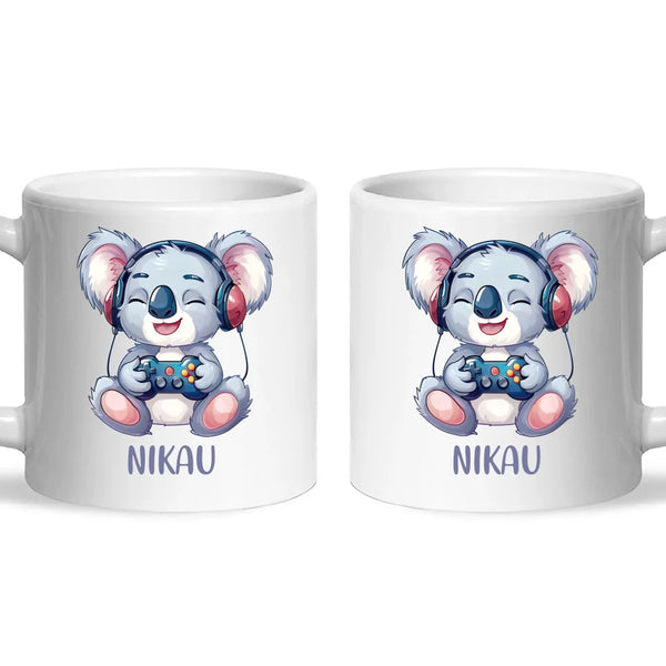 Cheerful Koala Gamer - Personalised Kids Mug