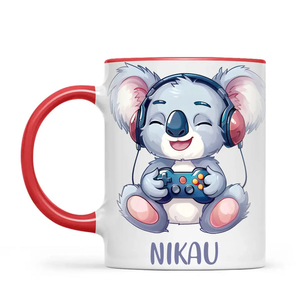 Cheerful Koala Gamer - Personalised Kids Mug