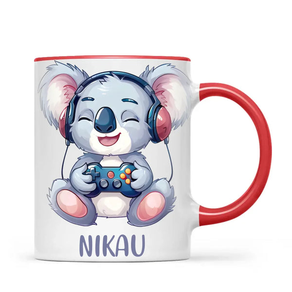 Cheerful Koala Gamer - Personalised Kids Mug