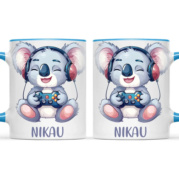 Cheerful Koala Gamer - Personalised Kids Mug