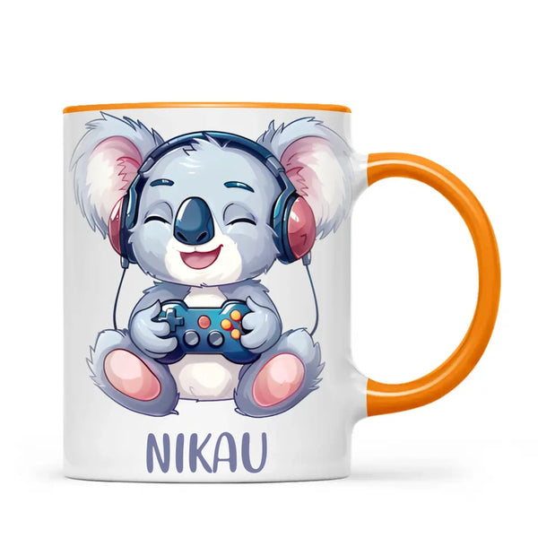 Cheerful Koala Gamer - Personalised Kids Mug