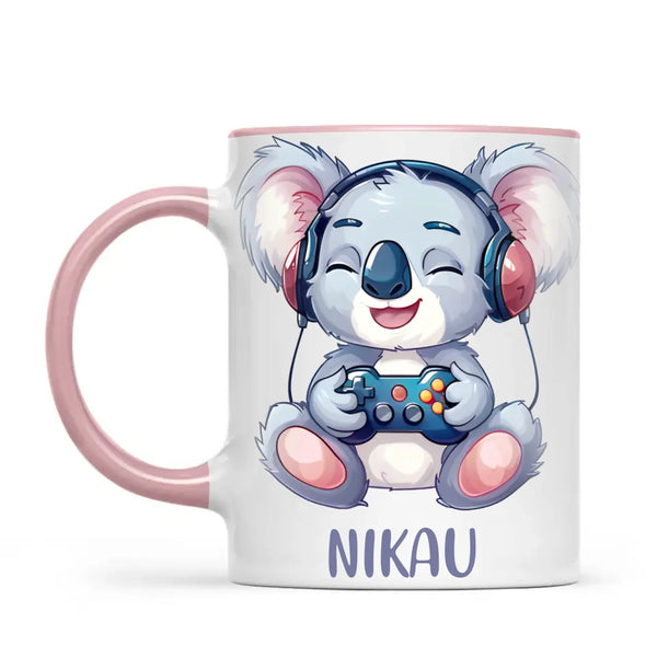 Cheerful Koala Gamer - Personalised Kids Mug