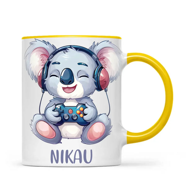 Cheerful Koala Gamer - Personalised Kids Mug