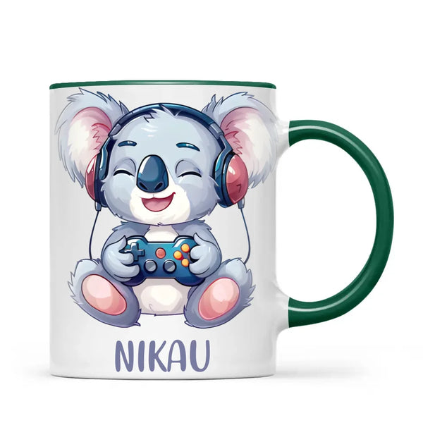 Cheerful Koala Gamer - Personalised Kids Mug