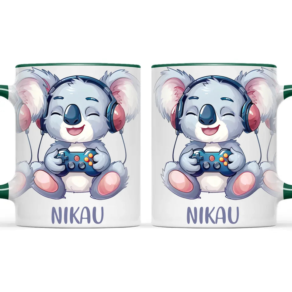 Cheerful Koala Gamer - Personalised Kids Mug