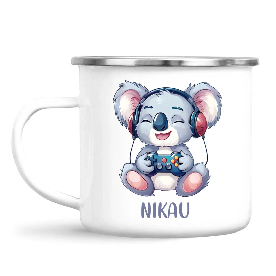 Cheerful Koala Gamer - Personalised Kids Mug