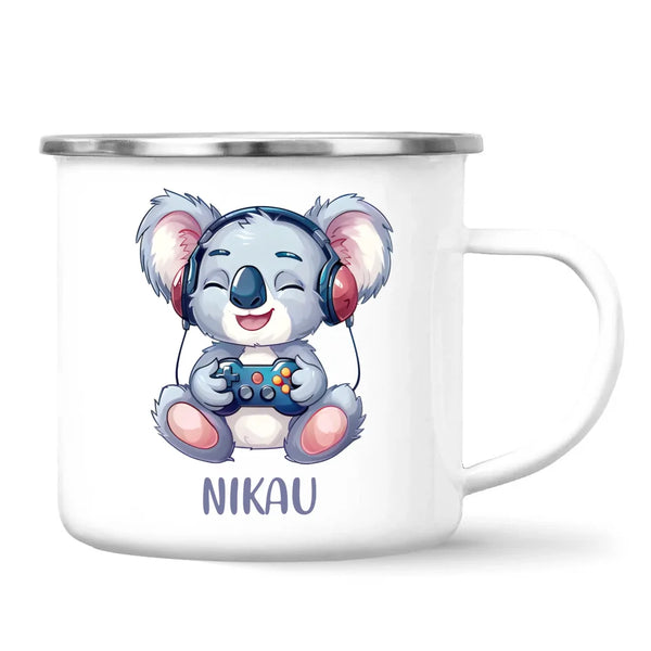 Cheerful Koala Gamer - Personalised Kids Mug