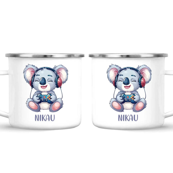 Cheerful Koala Gamer - Personalised Kids Mug