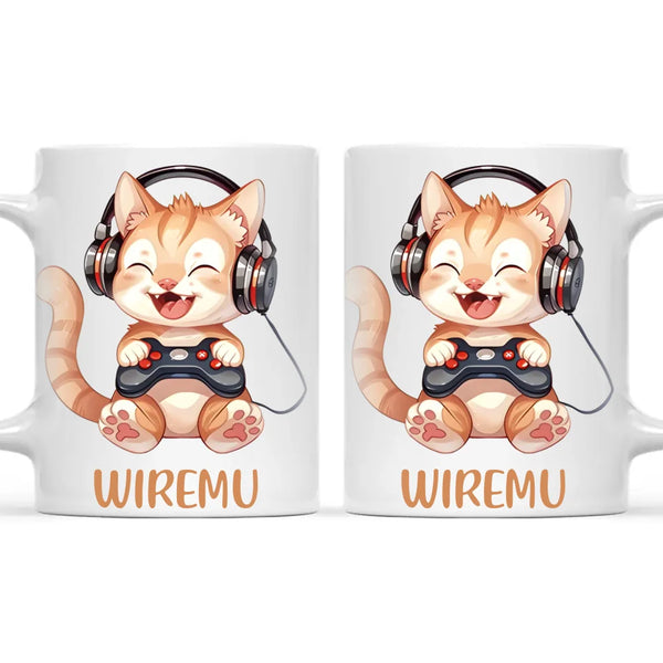 Kitten Gaming Adventure - Personalised Kids Mug