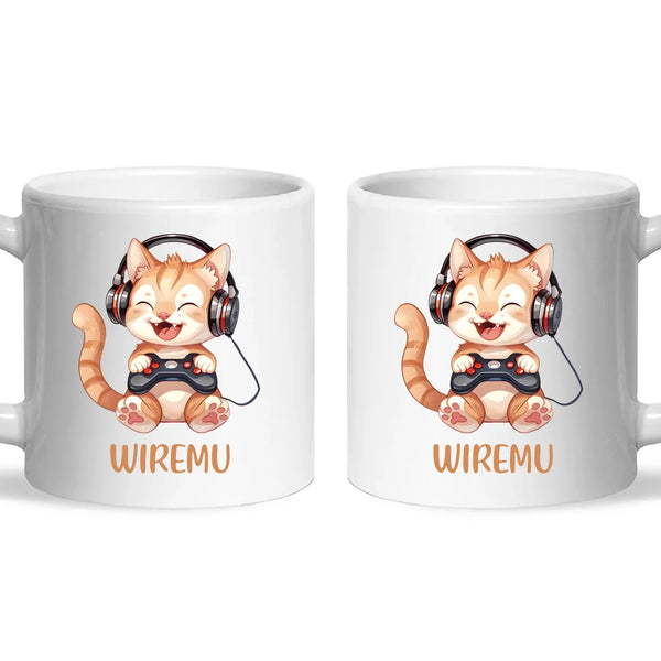 Kitten Gaming Adventure - Personalised Kids Mug