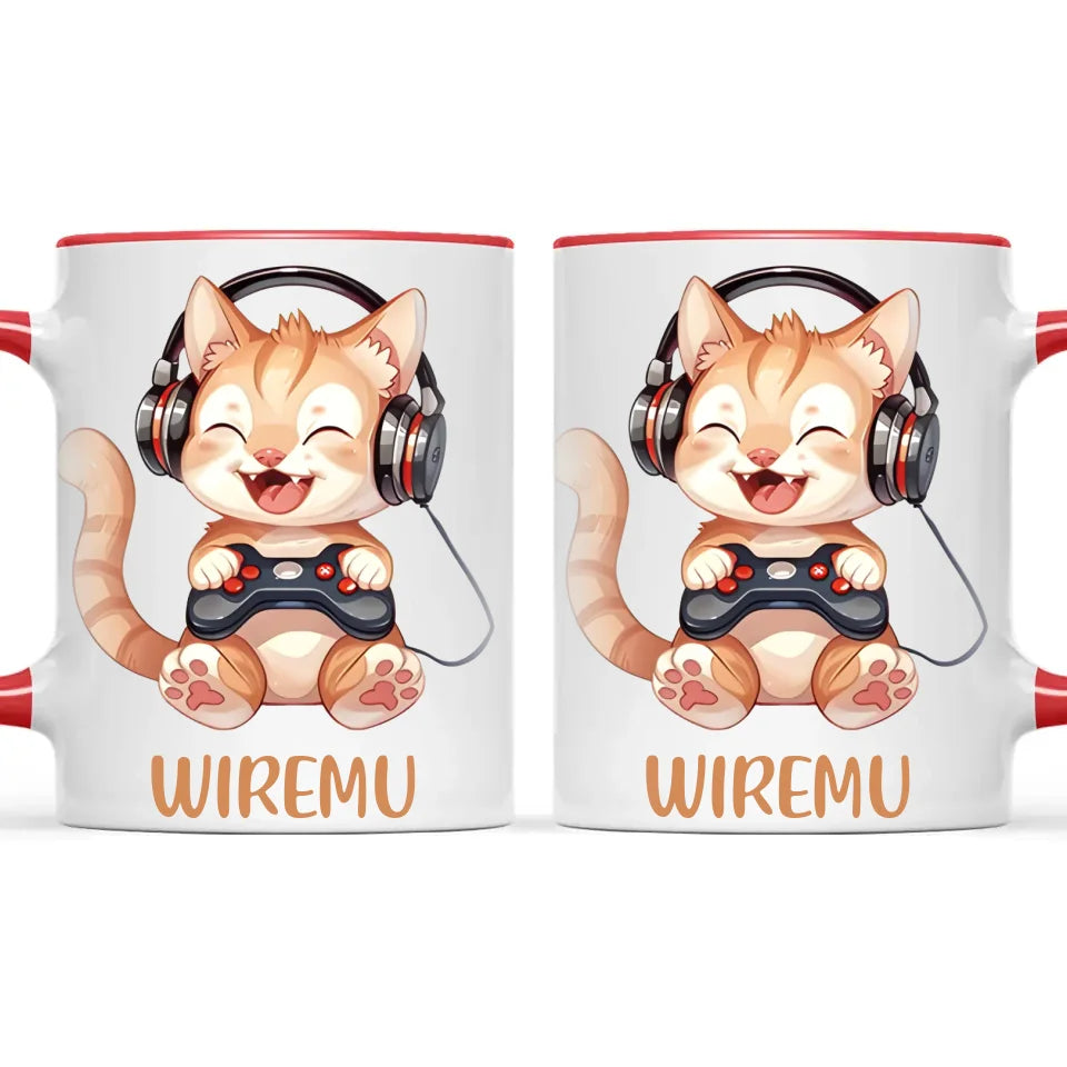 Kitten Gaming Adventure - Personalised Kids Mug