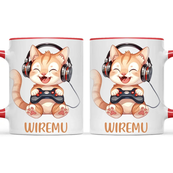 Kitten Gaming Adventure - Personalised Kids Mug