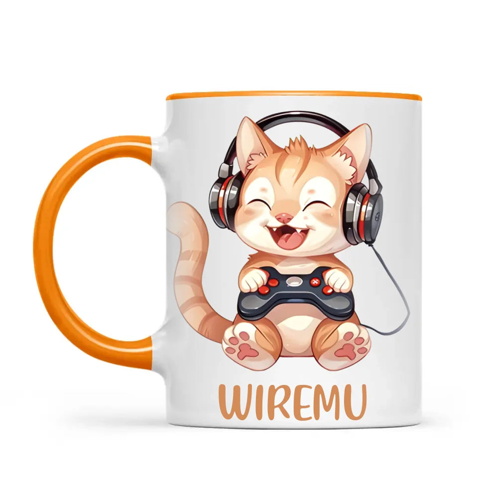 Kitten Gaming Adventure - Personalised Kids Mug