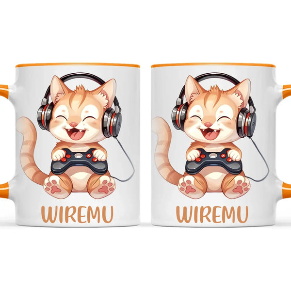 Kitten Gaming Adventure - Personalised Kids Mug