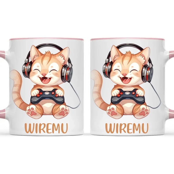 Kitten Gaming Adventure - Personalised Kids Mug