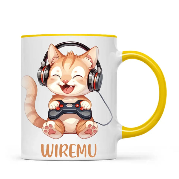 Kitten Gaming Adventure - Personalised Kids Mug