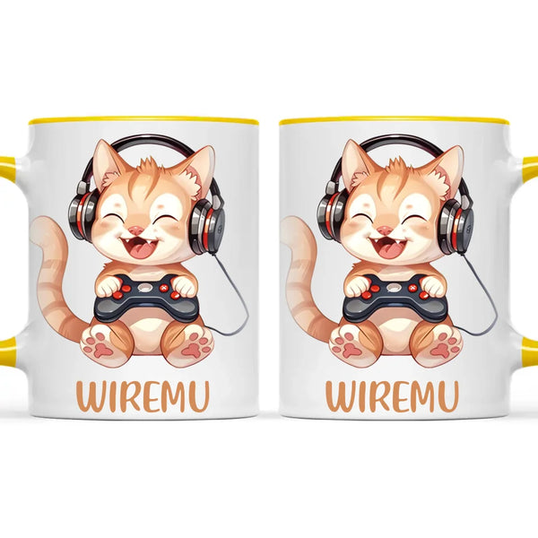 Kitten Gaming Adventure - Personalised Kids Mug