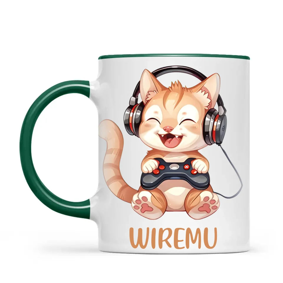 Kitten Gaming Adventure - Personalised Kids Mug