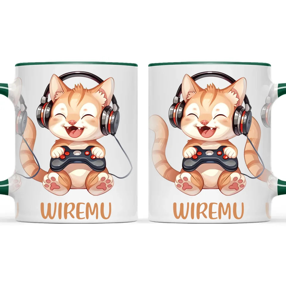 Kitten Gaming Adventure - Personalised Kids Mug