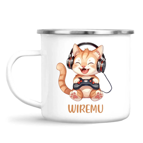 Kitten Gaming Adventure - Personalised Kids Mug