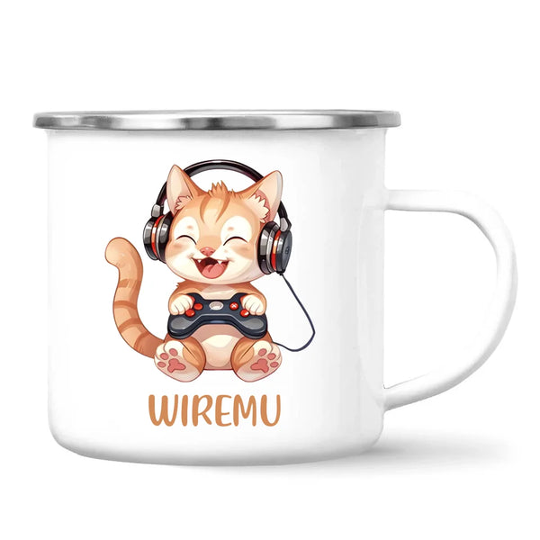 Kitten Gaming Adventure - Personalised Kids Mug