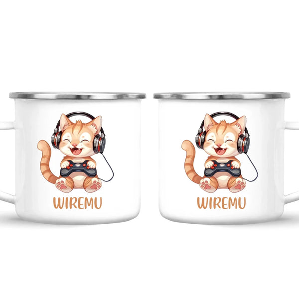 Kitten Gaming Adventure - Personalised Kids Mug