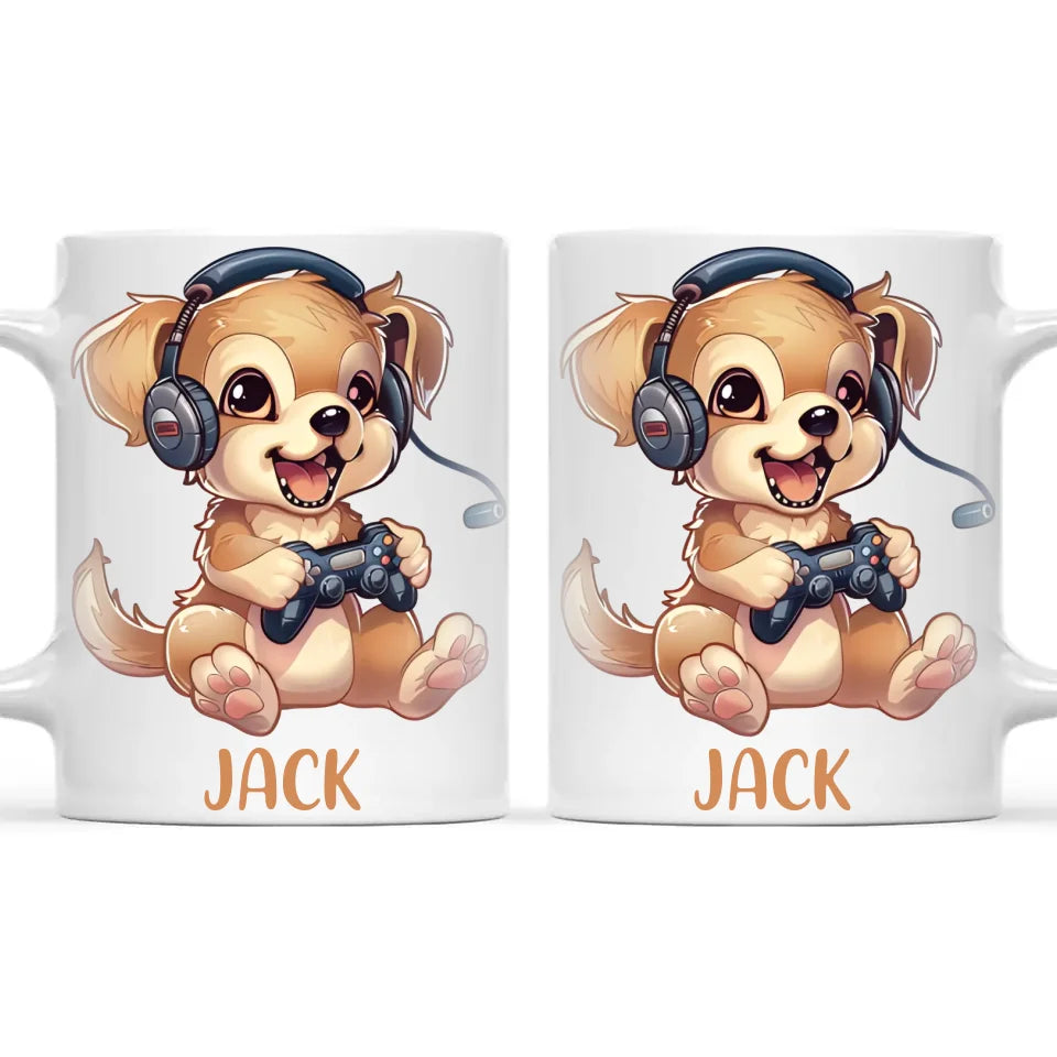 Gamer Pup Fun - Personalised Kids Mug