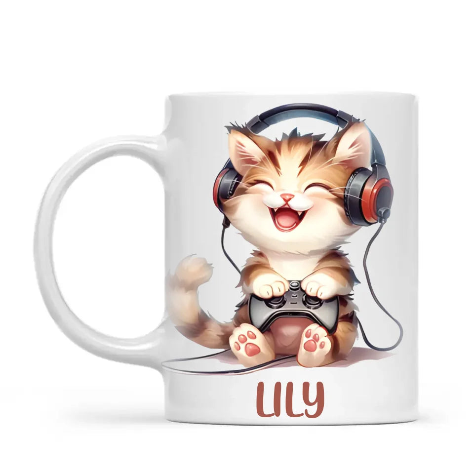 Gamer Kitty Fun - Personalised Kids Mug