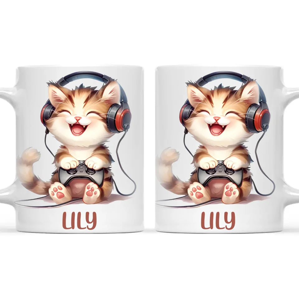 Gamer Kitty Fun - Personalised Kids Mug