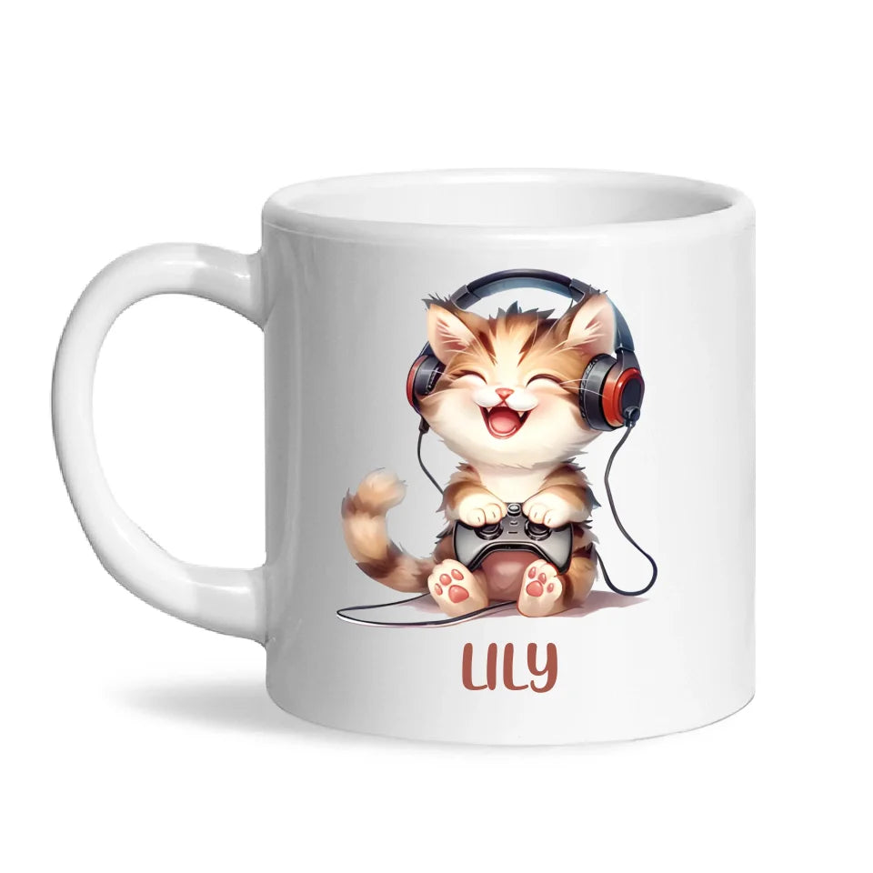 Gamer Kitty Fun - Personalised Kids Mug