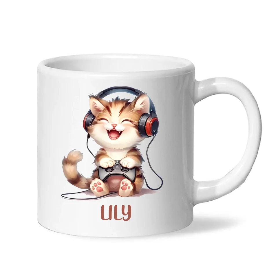 Gamer Kitty Fun - Personalised Kids Mug