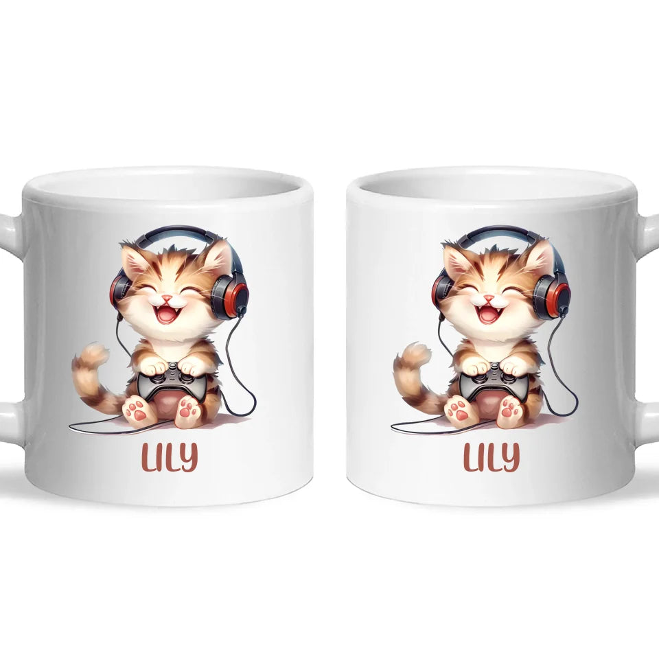 Gamer Kitty Fun - Personalised Kids Mug