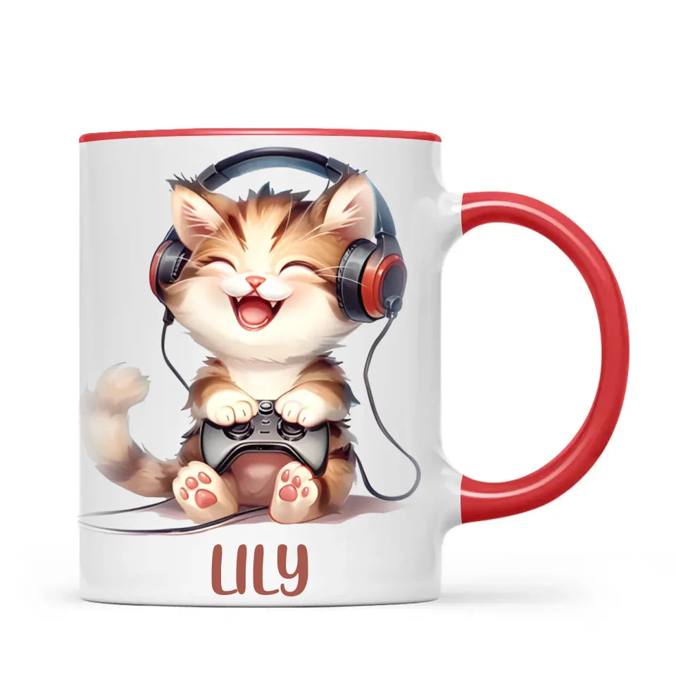 Gamer Kitty Fun - Personalised Kids Mug