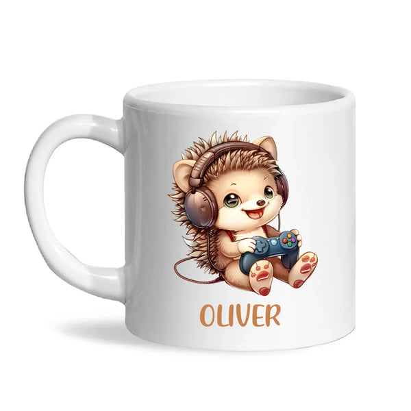 Gamer Hedgehog Fun - Personalised Kids Mug