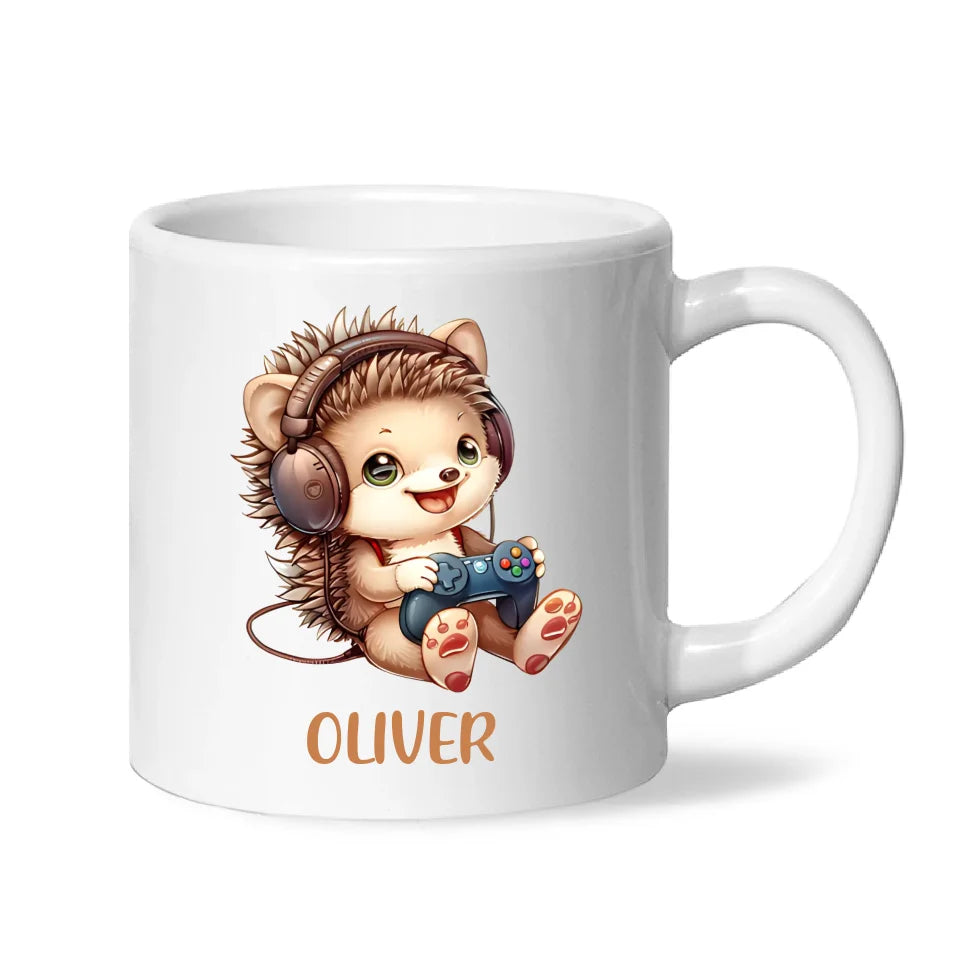 Gamer Hedgehog Fun - Personalised Kids Mug